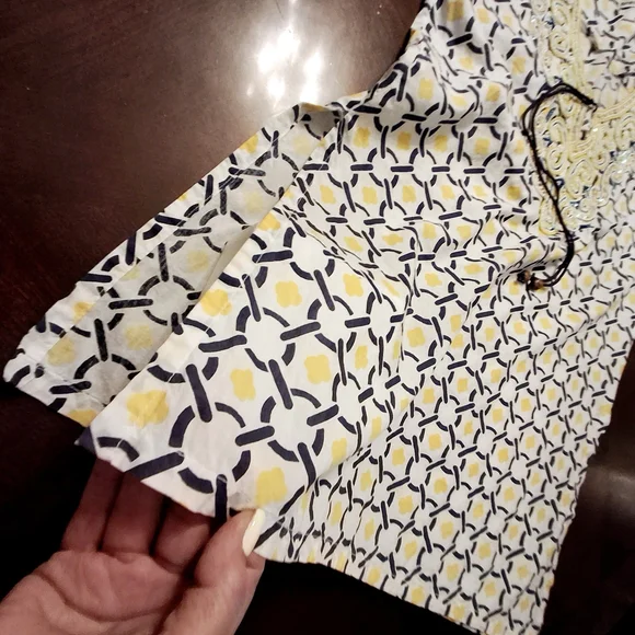 Barbara Gerwit Embellished Geometric Print Cover-Up Tunic Top Women Size Large - Picture 11 of 16